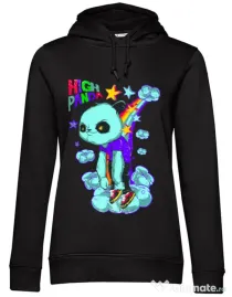 Hoodie dama cu gluga High panda Negru