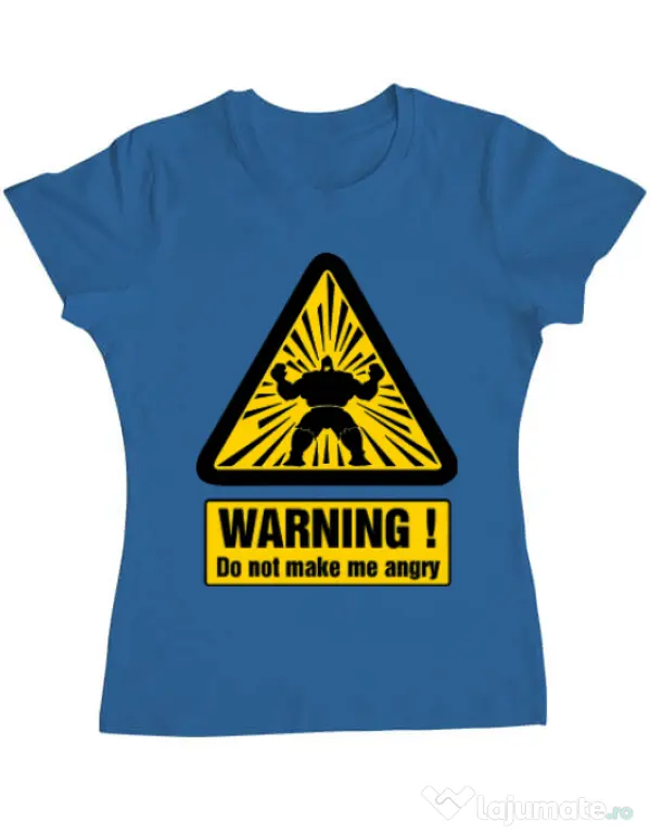 Tricou ADLER dama I become angry Albastru azuriu