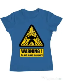 Tricou ADLER dama I become angry Albastru azuriu