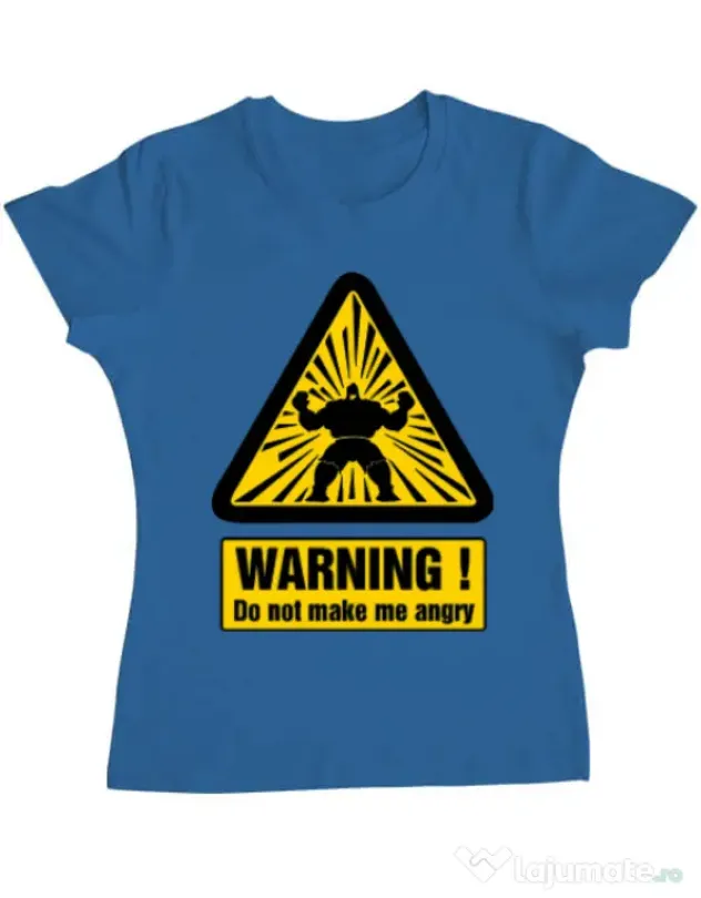 Tricou ADLER dama I become angry Albastru azuriu