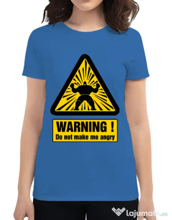 Tricou ADLER dama I become angry Albastru azuriu
