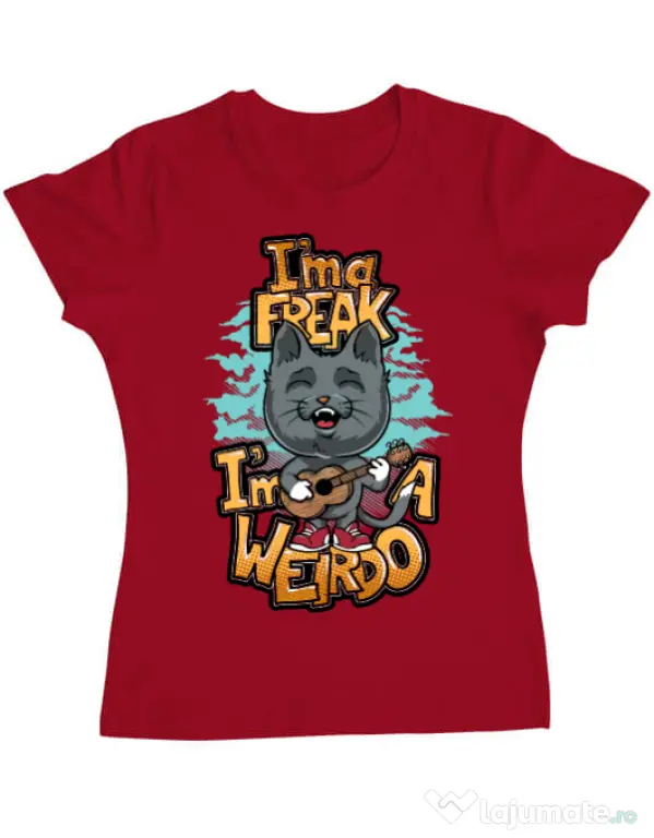 Tricou ADLER dama I am a freak Rosu