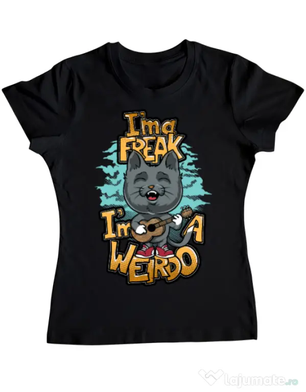 Tricou ADLER dama I am a freak Negru