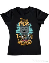 Tricou ADLER dama I am a freak Negru