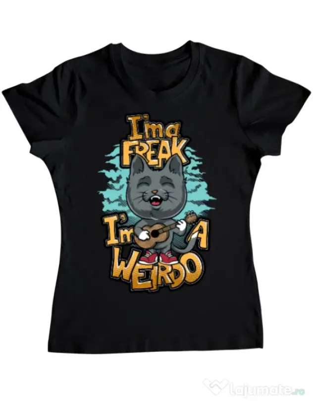 Tricou ADLER dama I am a freak Negru
