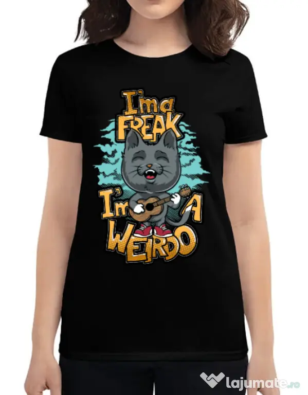 Tricou ADLER dama I am a freak Negru