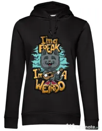 Hoodie dama cu gluga I am a freak Negru