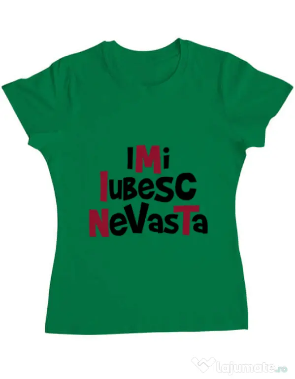 Tricou ADLER dama Imi iubesc nevasta Verde mediu