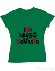 Tricou ADLER dama Imi iubesc nevasta Verde mediu