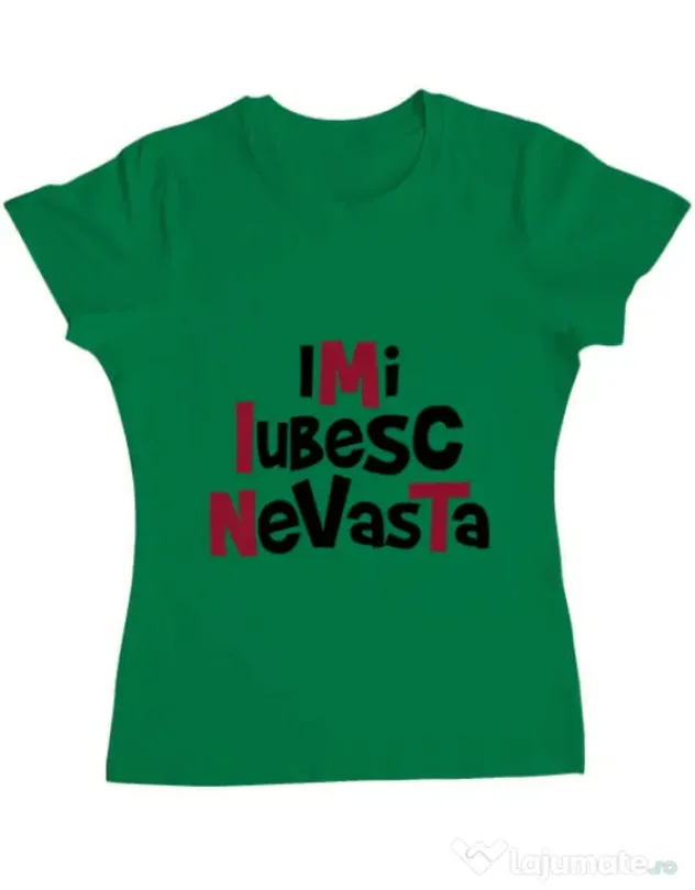 Tricou ADLER dama Imi iubesc nevasta Verde mediu