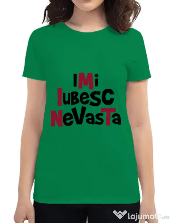 Tricou ADLER dama Imi iubesc nevasta Verde mediu