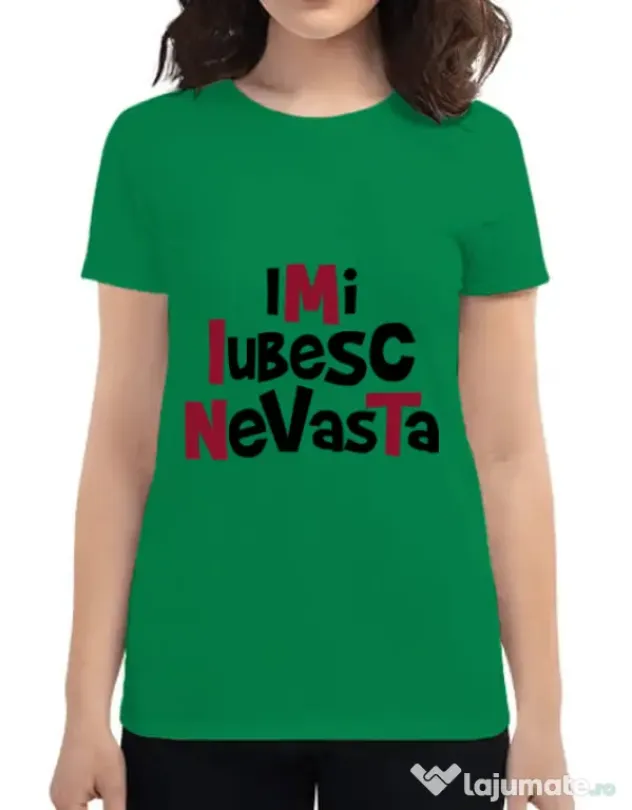 Tricou ADLER dama Imi iubesc nevasta Verde mediu