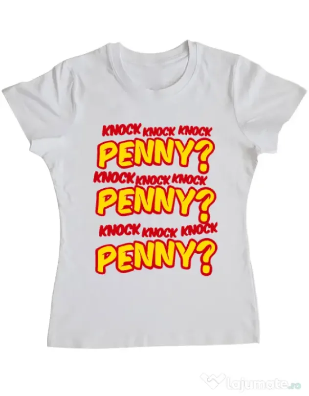 Tricou ADLER dama Knock Penny Alb