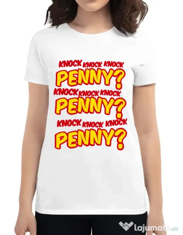 Tricou ADLER dama Knock Penny Alb
