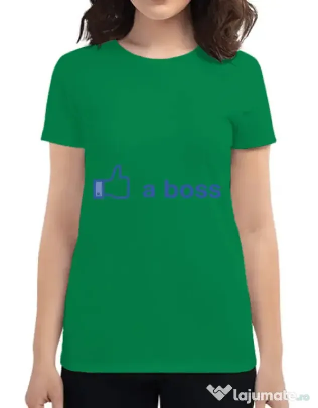 Tricou ADLER dama Like a boss Facebook Verde mediu
