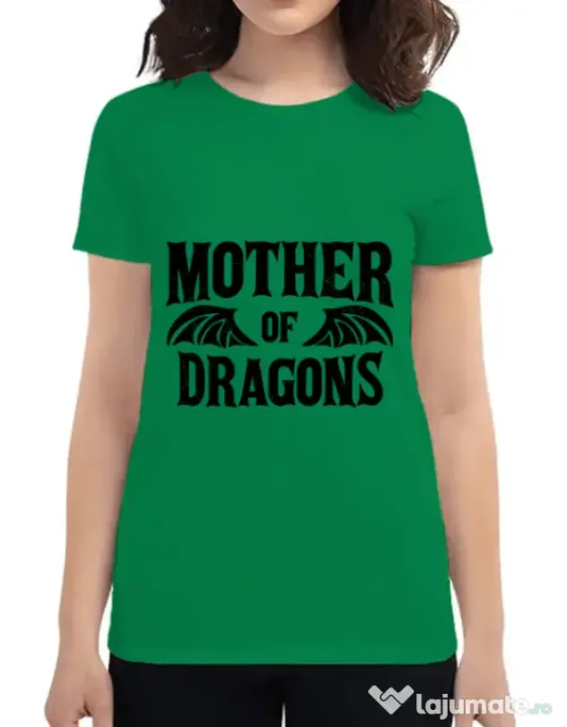 Tricou ADLER dama Mother of dragons 2 Verde mediu