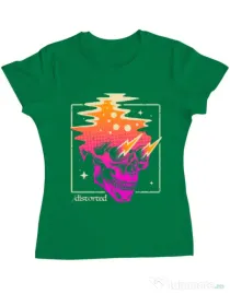 Tricou ADLER dama Distorted Verde mediu