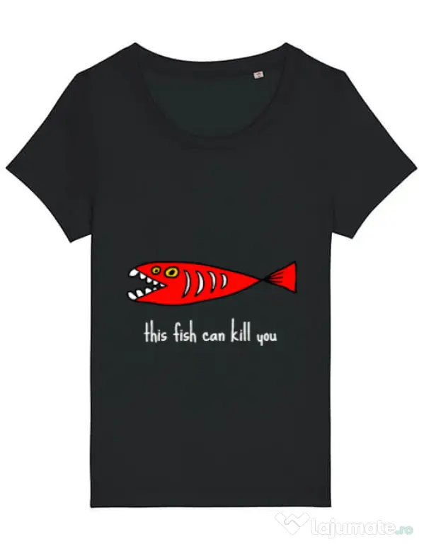 Tricou STANLEY STELLA dama This fish can kill you Negru