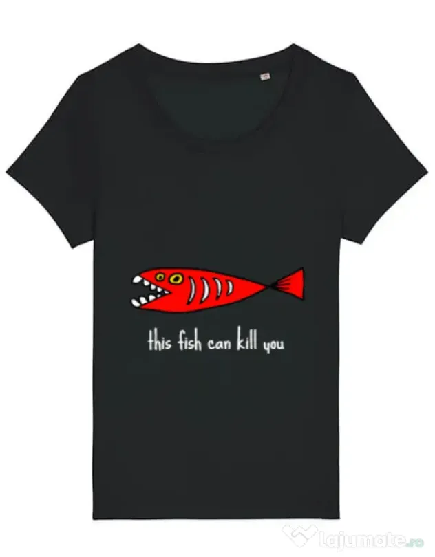 Tricou STANLEY STELLA dama This fish can kill you Negru