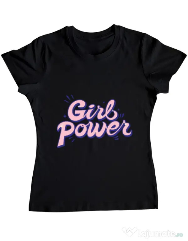 Tricou ADLER dama Girl power Negru