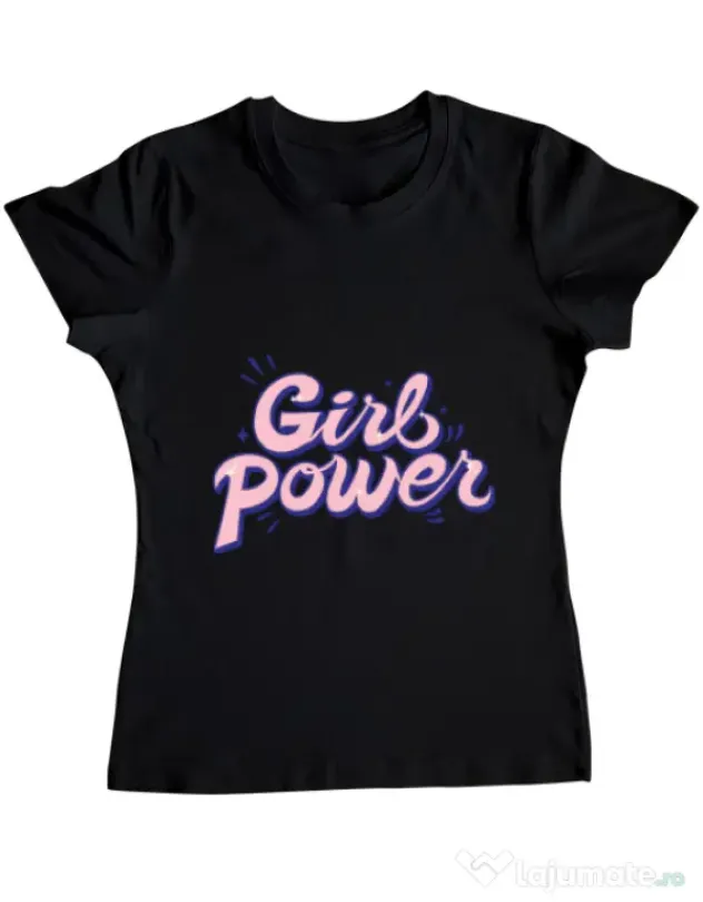 Tricou ADLER dama Girl power Negru