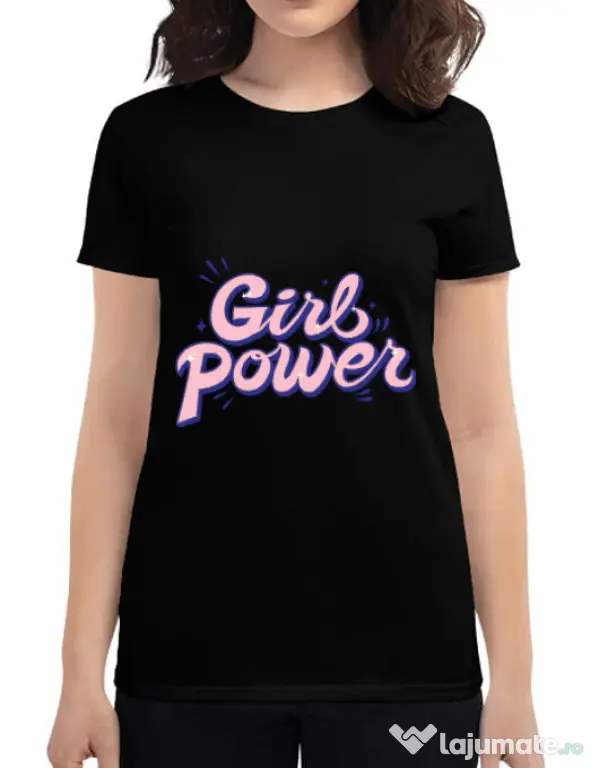Tricou ADLER dama Girl power Negru