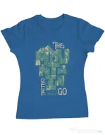 Tricou ADLER dama The mountain is calling, I must go! Albastru azuriu
