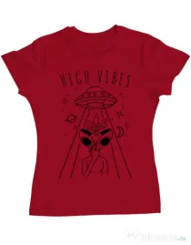 Tricou ADLER dama High vibes Rosu