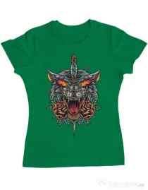 Tricou ADLER dama Stabbed wolf Verde mediu