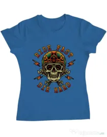 Tricou ADLER dama Bad rider Albastru azuriu