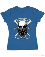 Tricou ADLER dama Gangster skull Albastru azuriu