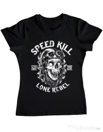 Tricou ADLER dama Speed kill Negru