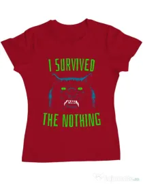 Tricou ADLER dama I survived Rosu