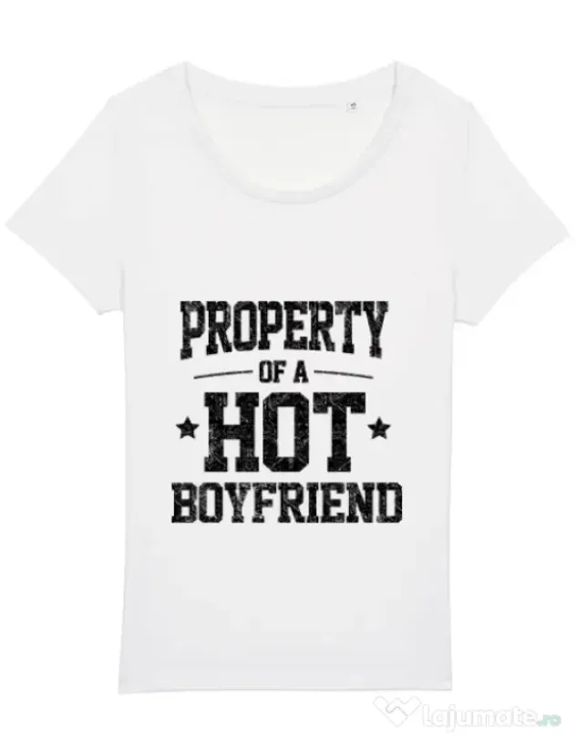 Tricou STANLEY STELLA dama Property of a hot boyfriend Alb