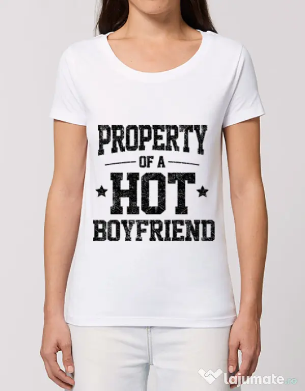 Tricou STANLEY STELLA dama Property of a hot boyfriend Alb