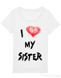 Tricou STANLEY STELLA dama I love my sister Alb