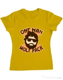 Tricou ADLER dama One man wolf pack Galben