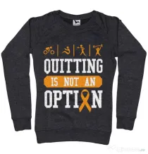 Bluza ADLER dama Quitting is not an option Negru melanj