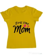 Tricou ADLER dama First time mom Galben