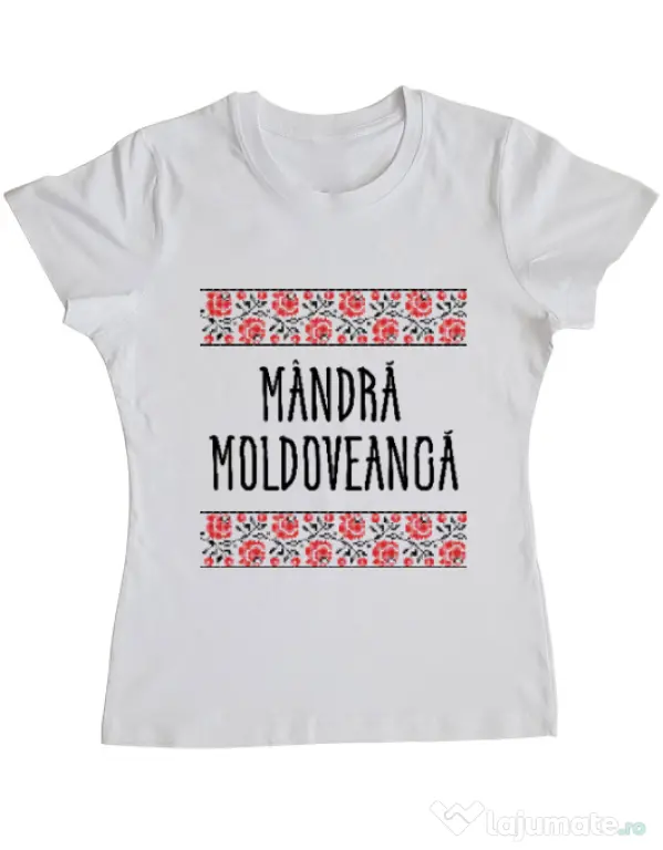 Tricou ADLER dama Mandra moldoveanca Alb