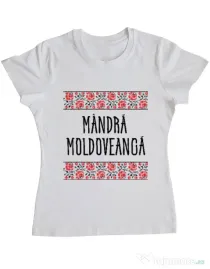 Tricou ADLER dama Mandra moldoveanca Alb