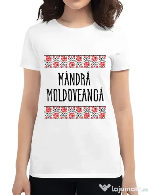 Tricou ADLER dama Mandra moldoveanca Alb