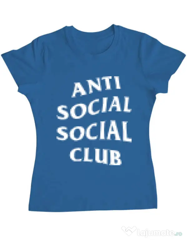 Tricou ADLER dama Anti social Albastru azuriu