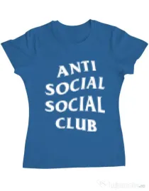 Tricou ADLER dama Anti social Albastru azuriu