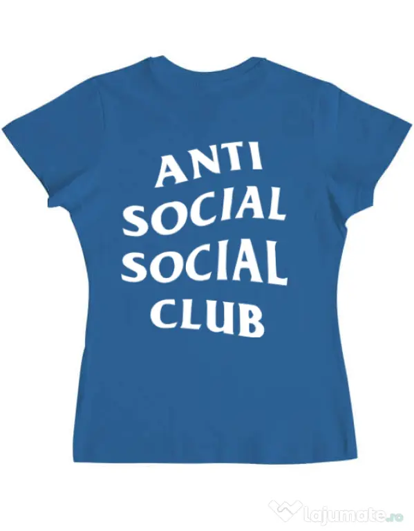 Tricou ADLER dama Anti social Albastru azuriu