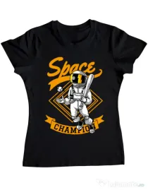 Tricou ADLER dama Space champion Negru