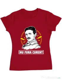 Tricou ADLER dama Nu fura curent Rosu