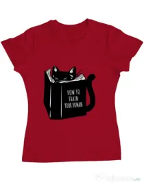 Tricou ADLER dama How to train your human Rosu