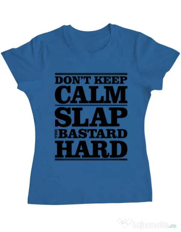 Tricou ADLER dama Slap the bastard Albastru azuriu
