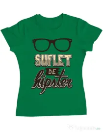 Tricou ADLER dama Suflet de hipster Verde mediu